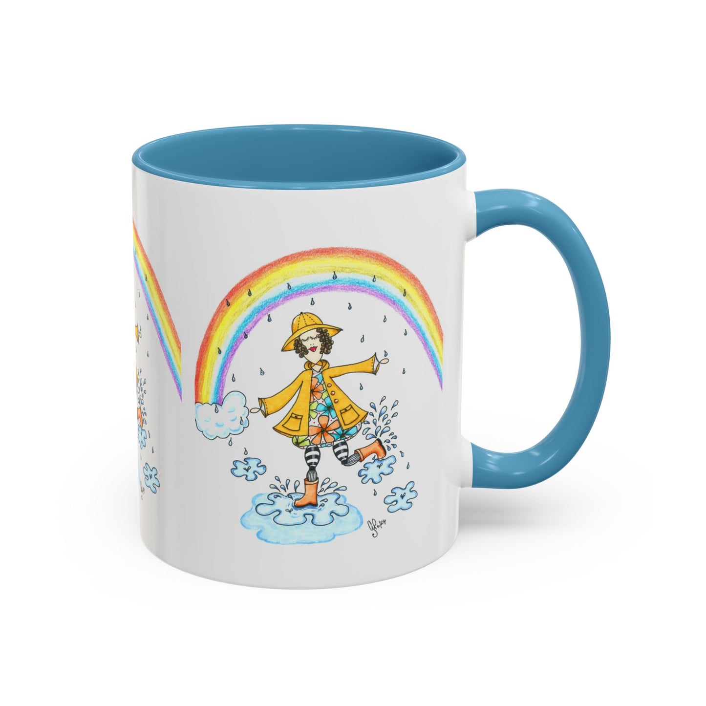 Dancing In The Rain Accent Coffee Mug (11, 15oz)