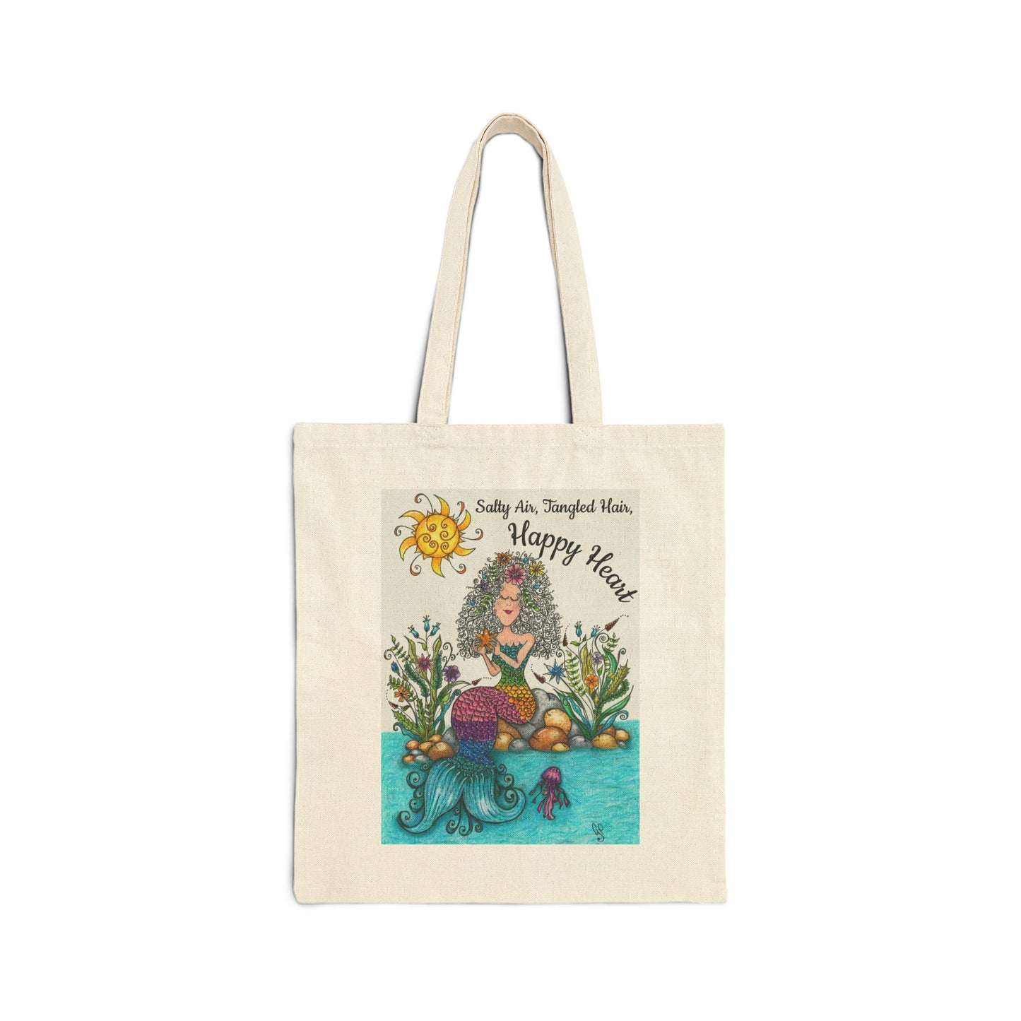 Mermaid Cotton Canvas Tote Bag