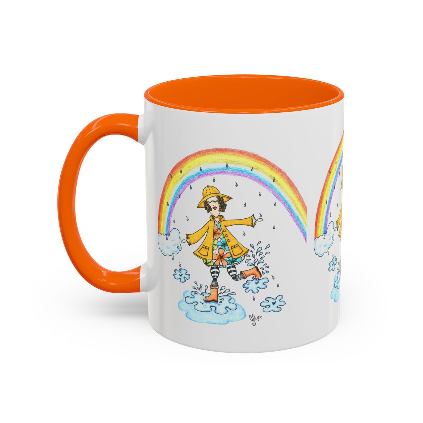 Dancing In The Rain Accent Coffee Mug (11, 15oz)
