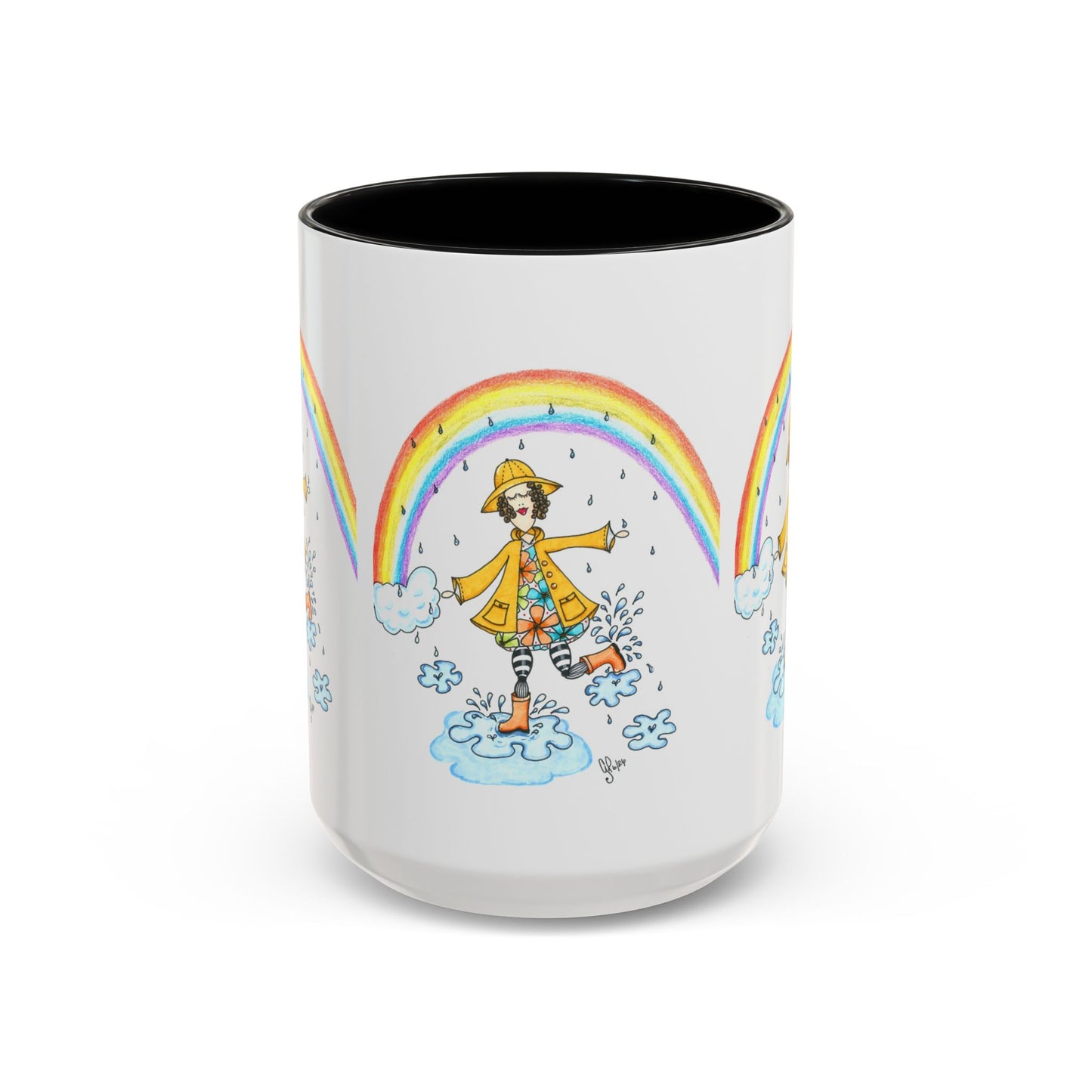 Dancing In The Rain Accent Coffee Mug (11, 15oz)