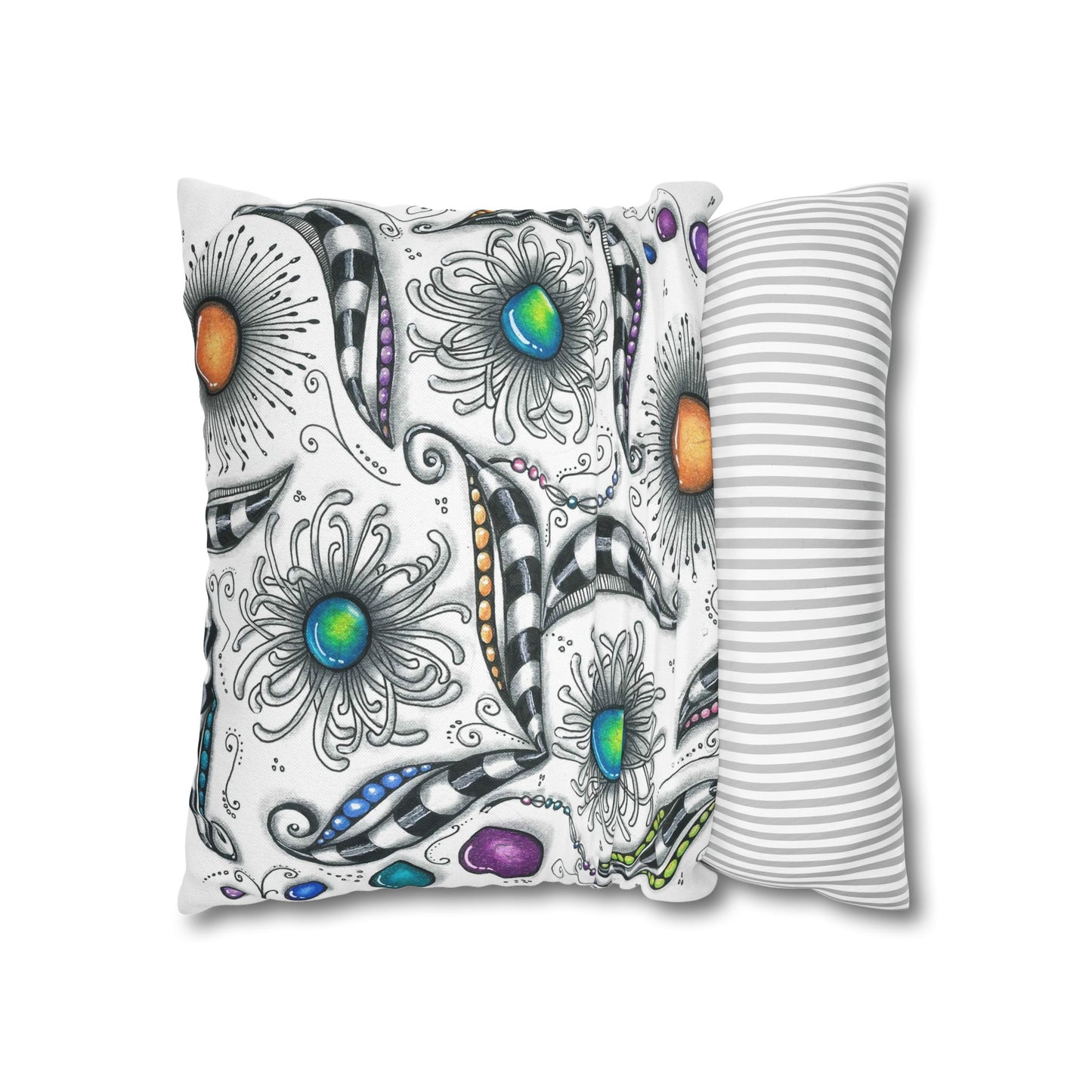 Zen Whimsy Spun Polyester Square Pillowcase