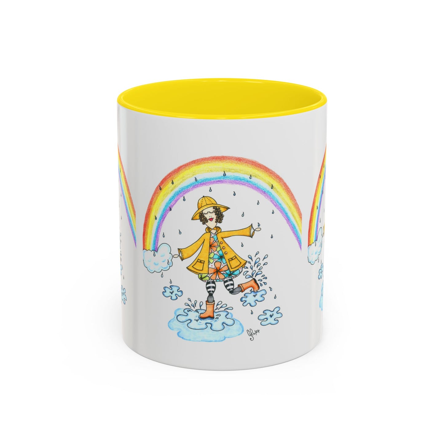 Dancing In The Rain Accent Coffee Mug (11, 15oz)