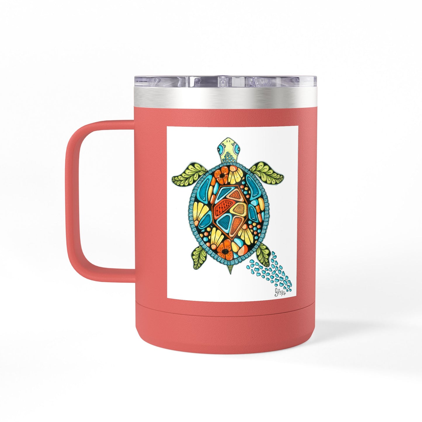 Sea Turtle Coffee Mug Tumbler, 15oz
