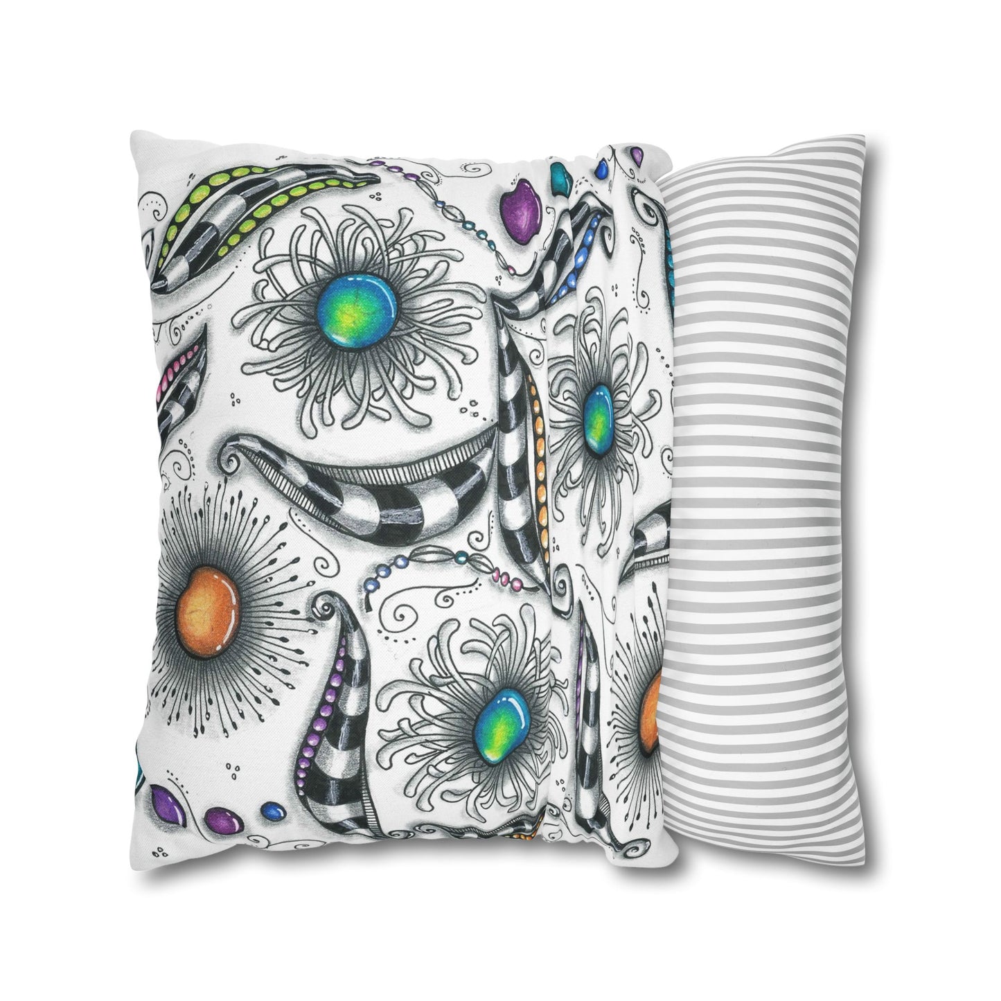 Zen Whimsy Spun Polyester Square Pillowcase