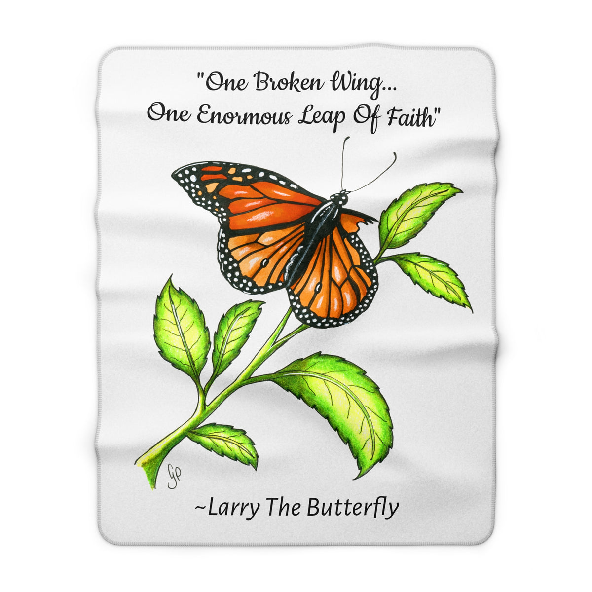 Larry The Butterfly Sherpa Fleece Blanket