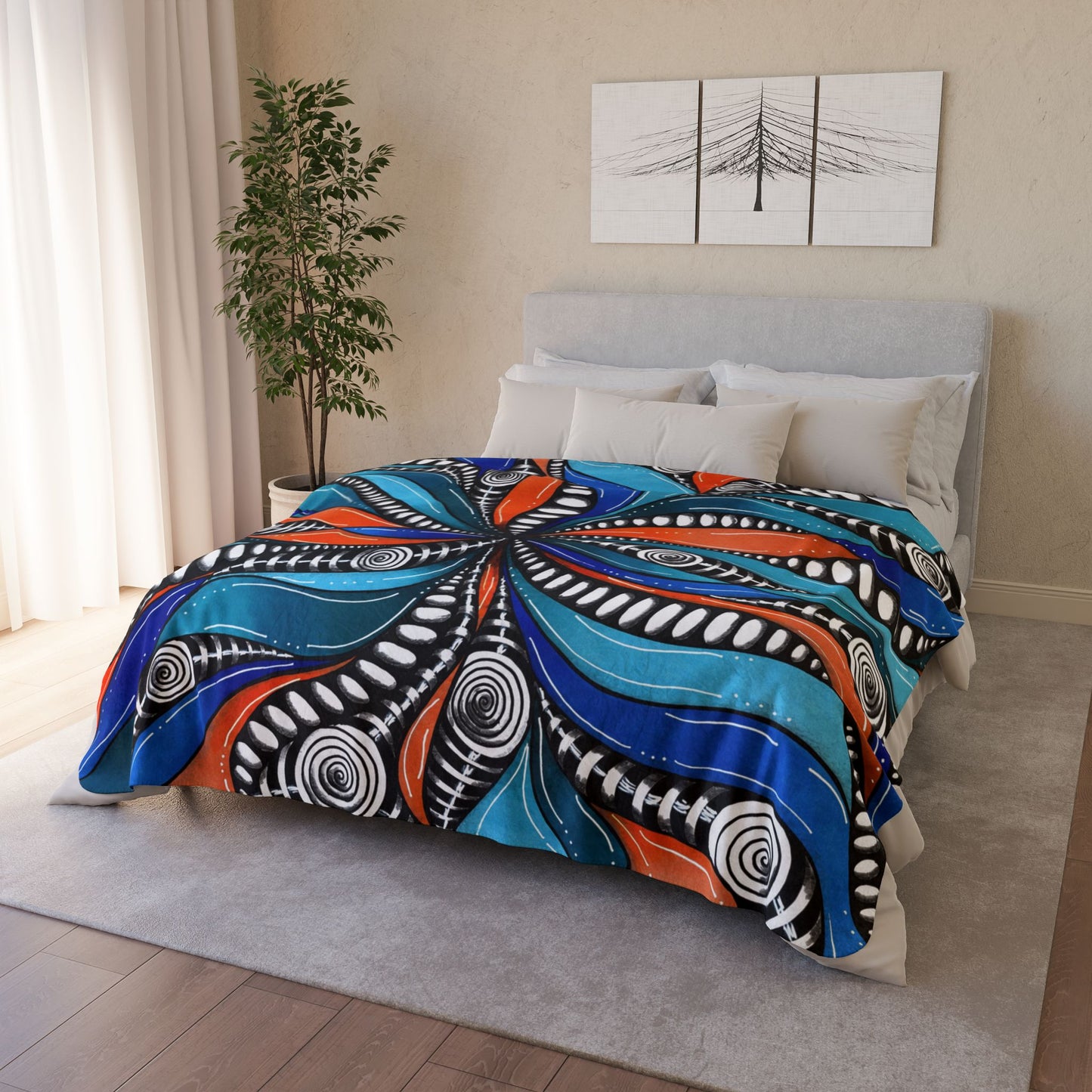 Wild Burst Fleece Sherpa Fleece Blanket