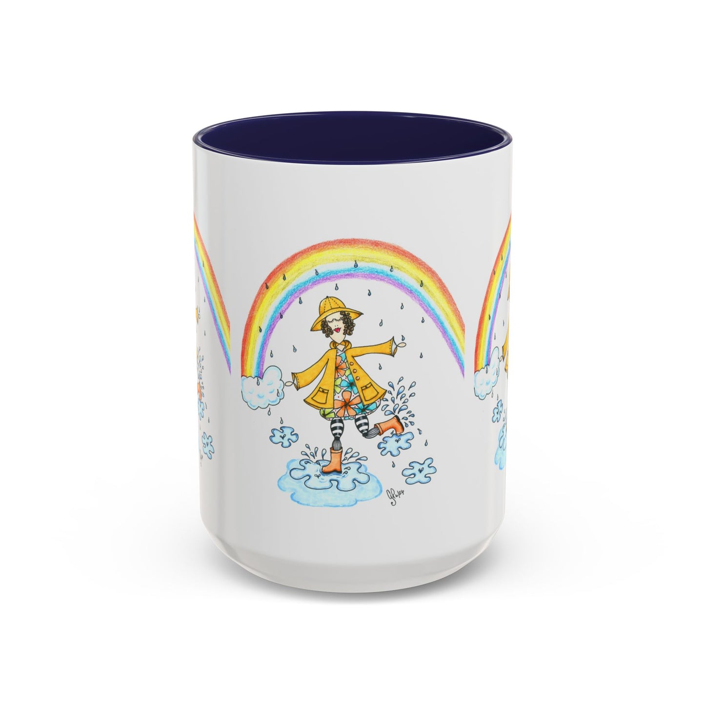 Dancing In The Rain Accent Coffee Mug (11, 15oz)