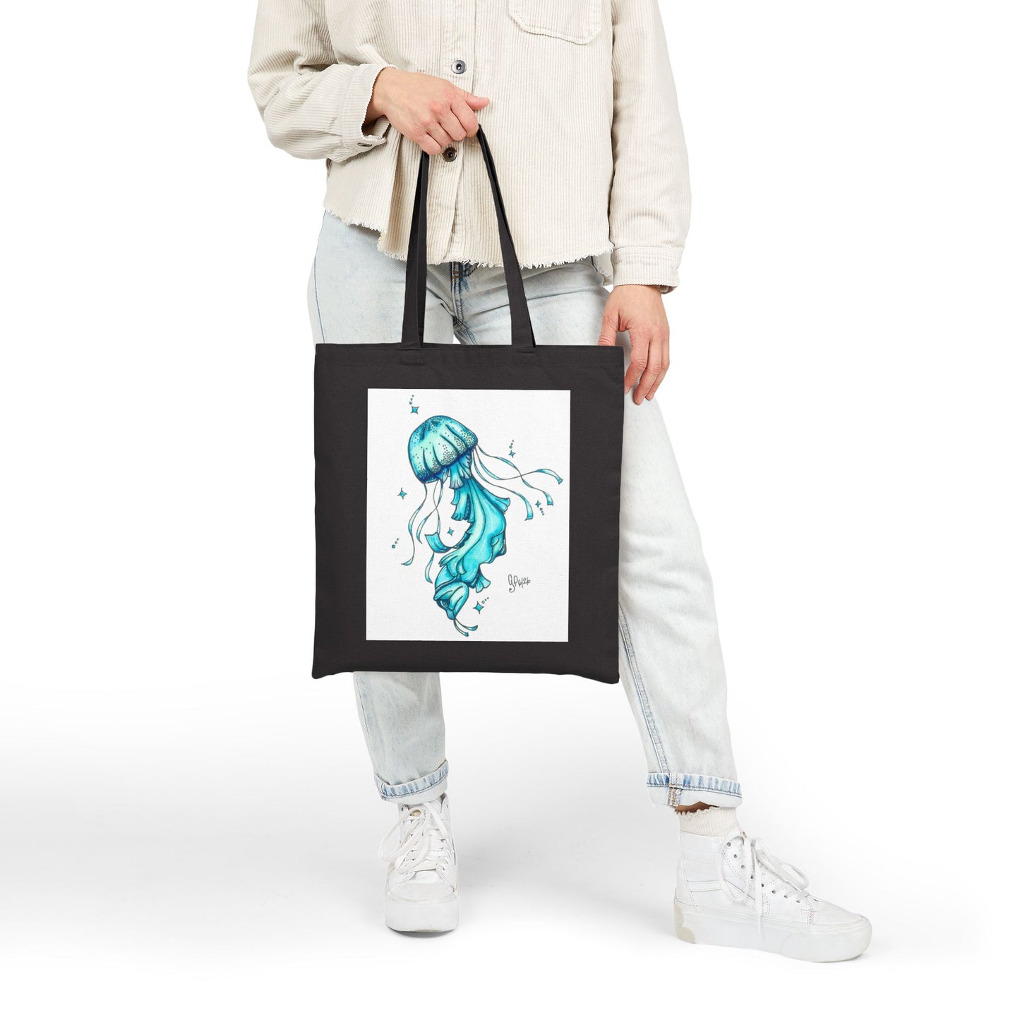 Dancing Jellyfish Cotton Canvas Tote Bag