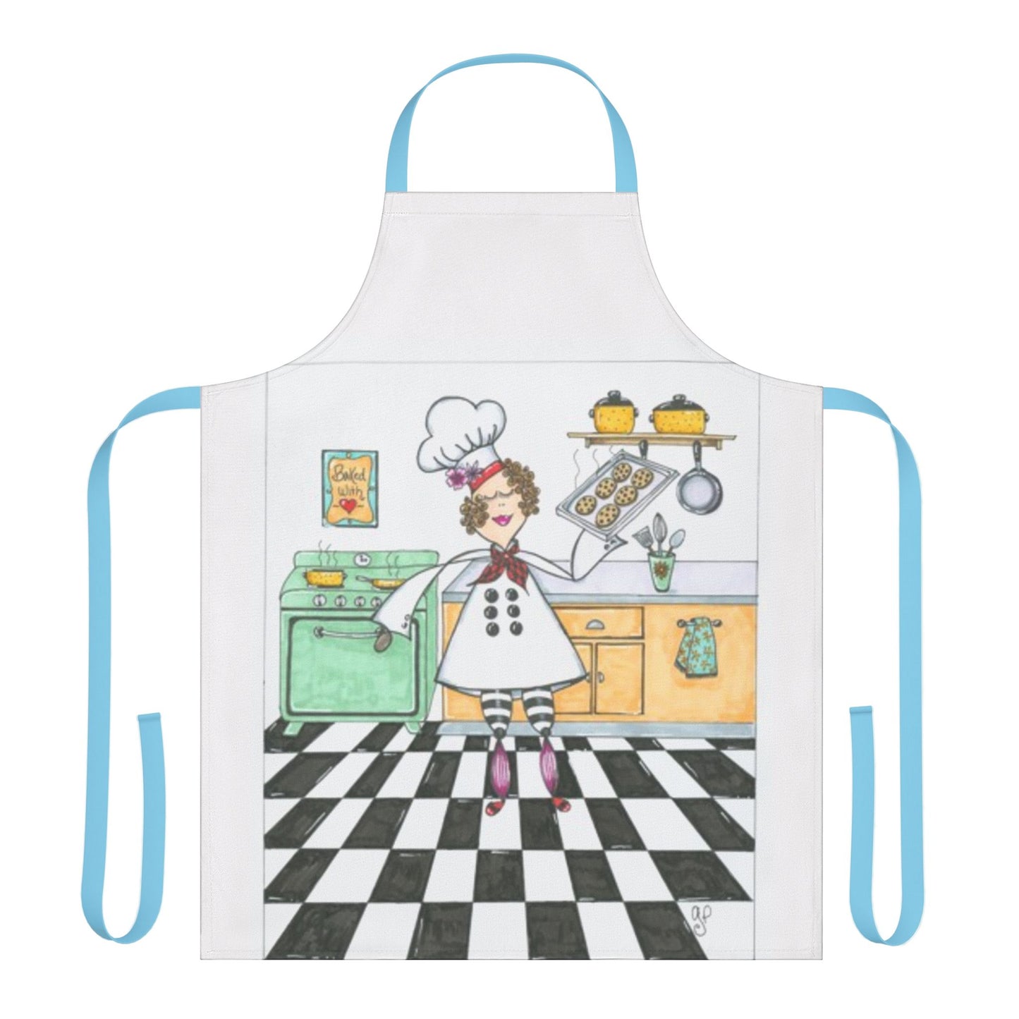 She Bakes! Apron, 5-Color Straps (AOP)