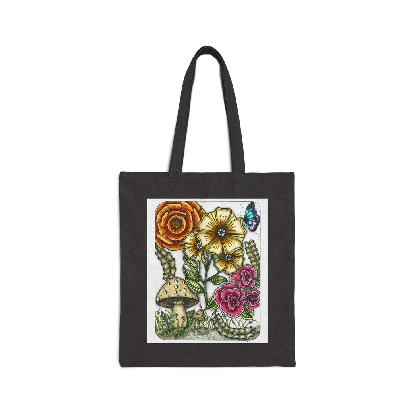 Wild Flowers Cotton Canvas Tote Bag