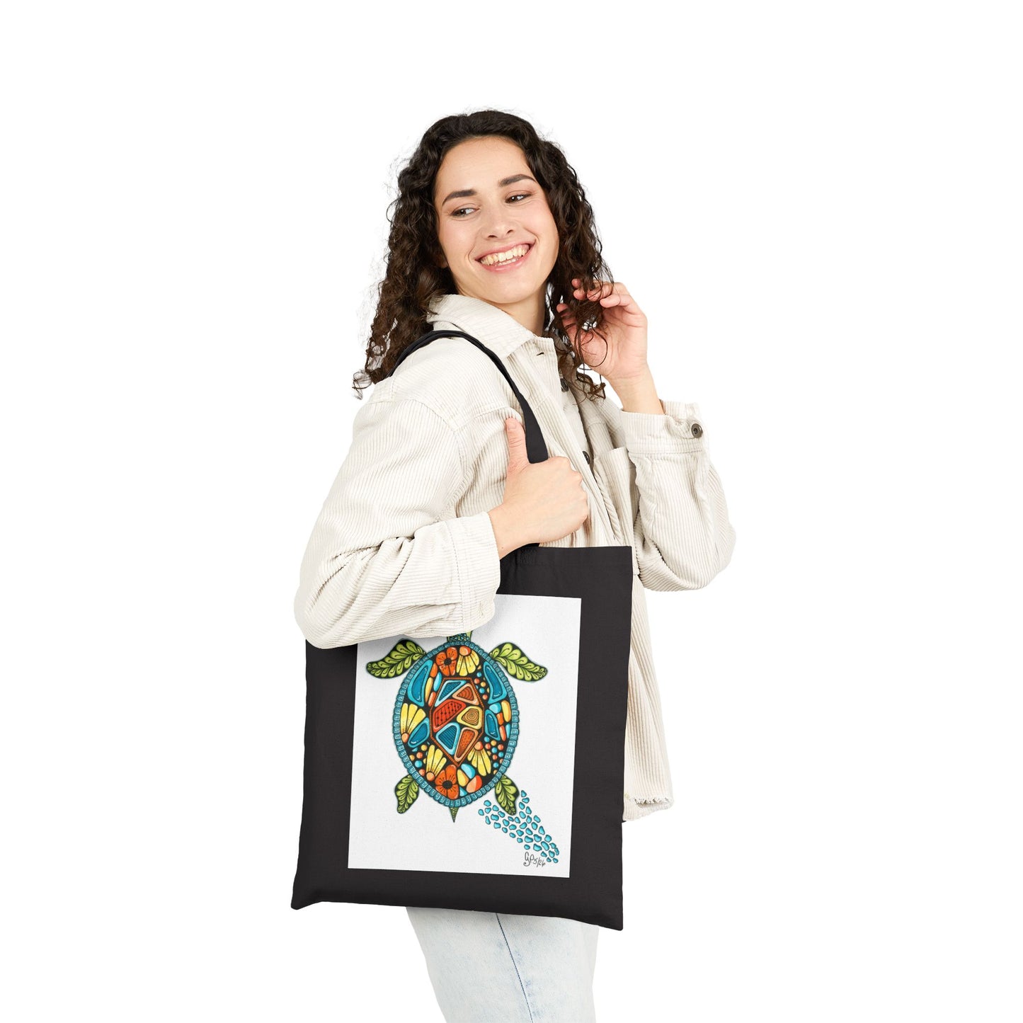 Sea Turtle Cotton Canvas Tote Bag
