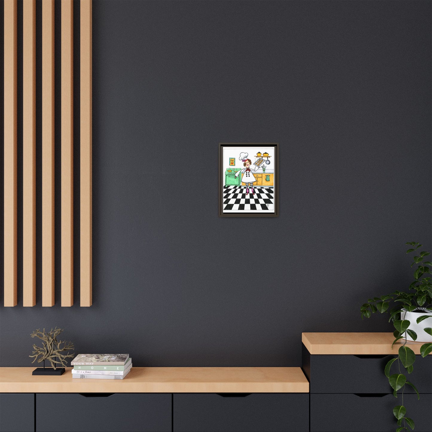 She Bakes! Matte Canvas, Framed (Multi-color)
