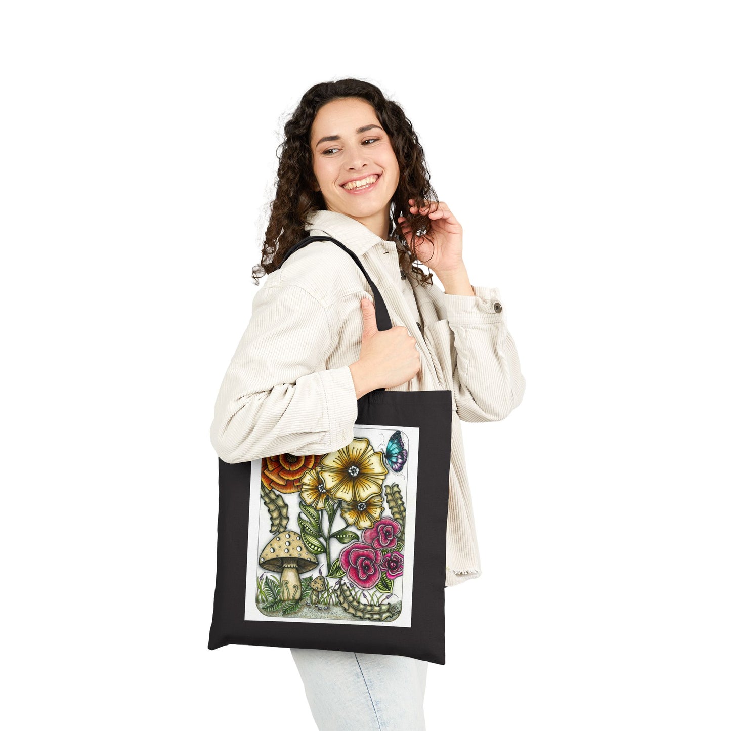 Wild Flowers Cotton Canvas Tote Bag